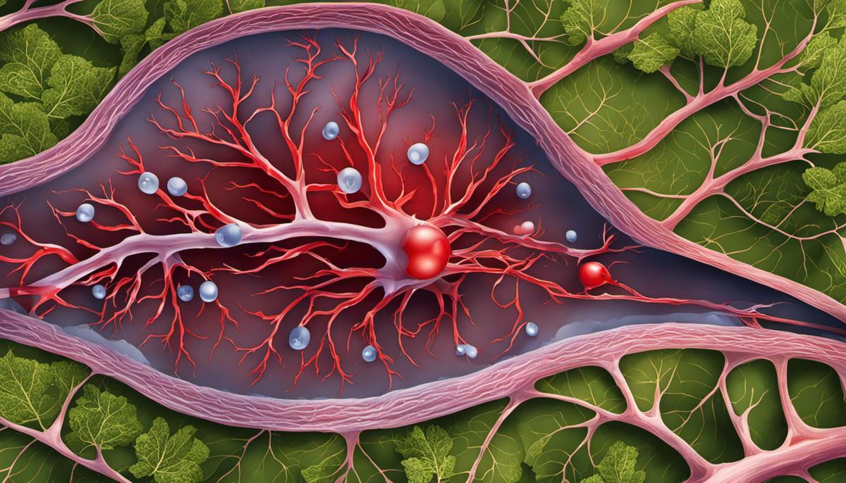 Illustration of antioxidants and oxidative stress in arteries