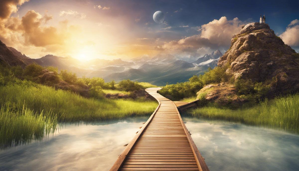 Financial Destiny concept, depicting a path leading towards a bright future