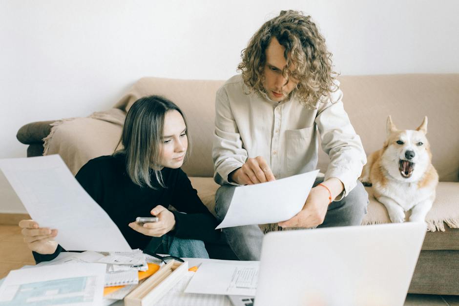 An image depicting a person working from home on a laptop with a coffee cup, while in the background, an office with people collaboratively working can be seen.